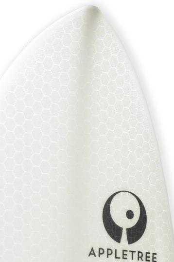 Appletree Surfboards Klokhouse Noseless White Line side